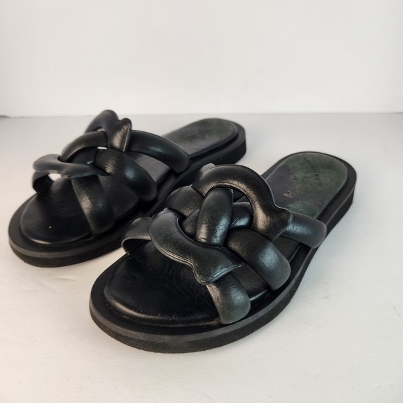 Coach Shoes - Coach Georgie Women's C Signature Black Leather Slip-On Sandals Size 6B
